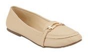 Blue Button Cream Moccasins Women