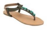 Blue Button Green Sandals women