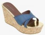 Blue Button Navy Blue Wedges women