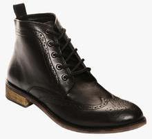 Bruno Manetti Black Mid Ankle Boots men