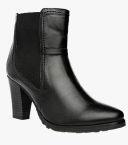 Bruno Manetti Black Solid Heeled Boots Women