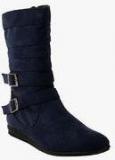 Bruno Manetti Calf Length Blue Boots Women