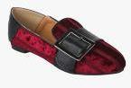 Bruno Manetti Maroon Leather Regular Loafers Women