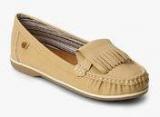 Carlton London Beige Fringes Moccasins women