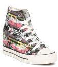 Carlton London Black & Pink Printed Mid Top Heeled Sneakers Women