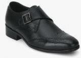 Carlton London Black Brogue Buckled Formal Shoes men