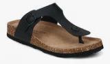 Carlton London Black Buckled Slippers Men