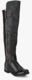 Carlton London Black Knee Length Boots Men