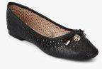 Carlton London Black Laser Cut Belly Shoes Women