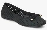 Carlton London Black Lazer Cut Belly Shoes Women