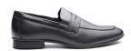 Carlton London Black Leather Formal Loafers Men