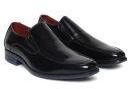 Carlton London Black Leather Formal Slip Ons Men