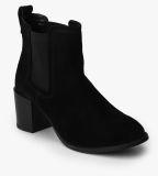 Carlton London Black Leather Heeled Boots Women