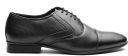 Carlton London Black Perforated Leather Formal Oxfords Men