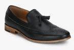 Carlton London Black Slip On Formal Shoes Men