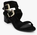 Carlton London Black Solid Sandals Women