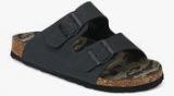 Carlton London Dark Grey Buckled Slippers Men