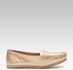 Carlton London Gold Synthetic Loafers Women