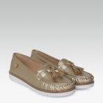 Carlton London Gold Synthetic Regular Loafers Women