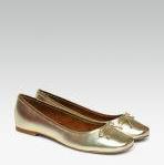 Carlton London Gold Toned Solid Ballerinas Women