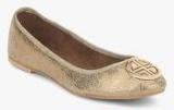 Carlton London Golden Metallic Belly Shoes women