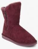 Carlton London Maroon Ankle Length Boots Men