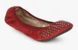 Carlton London Maroon Embellished Belly Shoes women