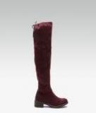 Carlton London Maroon High Top Solid Heeled Boots Women