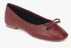 Carlton London Maroon Solid Ballerinas Women