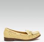 Carlton London Mustard Yellow Cut Out Loafers Women