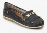 Carlton London Navy Blue Fringes Moccasins women