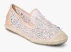 Carlton London Peach Coloured Embellished Espadrilles Women