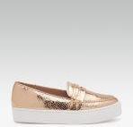 Carlton London Rose Gold Synthetic Sneakers Women