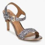 Carlton London Silver Ankle Strap Stilettos women