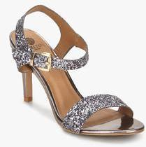 Carlton London Silver Ankle Strap Stilettos women