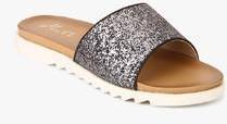 Carlton London Silver Glitter Sandals women