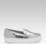 Carlton London Silver Synthetic Sneakers Women