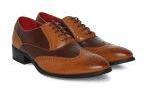 Carlton London Tan Brown Solid Brogues Men