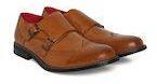 Carlton London Tan Brown Solid Monk Shoes Men