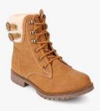 Carlton London Tan Buckled Ankle Length Boots women