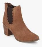 Carlton London Tan Chelsea Ankle Length Boots women