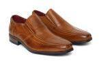 Carlton London Tan Formal Leather Slip On Shoes Men