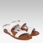 Carlton London White Solid Open Toe Flats Women