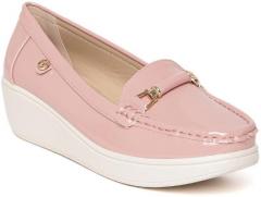 Carlton London Women Pink Solid Wedges