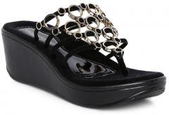 Catwalk Black Synthetic Wedges women