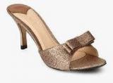 Catwalk Bronze Glitter Bow Stilettos Women