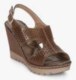 Catwalk Brown Textured Wedges women