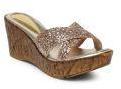 Catwalk Gold Synthetic Wedges Women