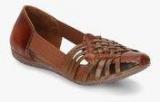 Catwalk Tan Weaved Belly Shoes women