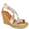 Catwalk Women Beige & Gold Toned Embellished Wedges